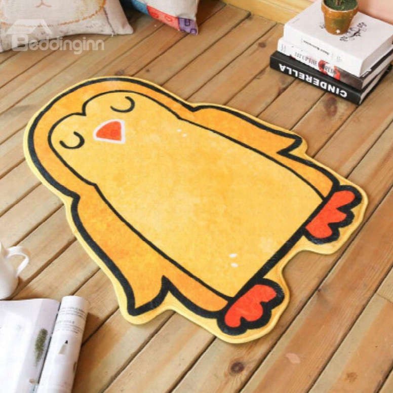 Yellow Penguin Shape Polyester Baby Play Floor Mat/crawling Pad
