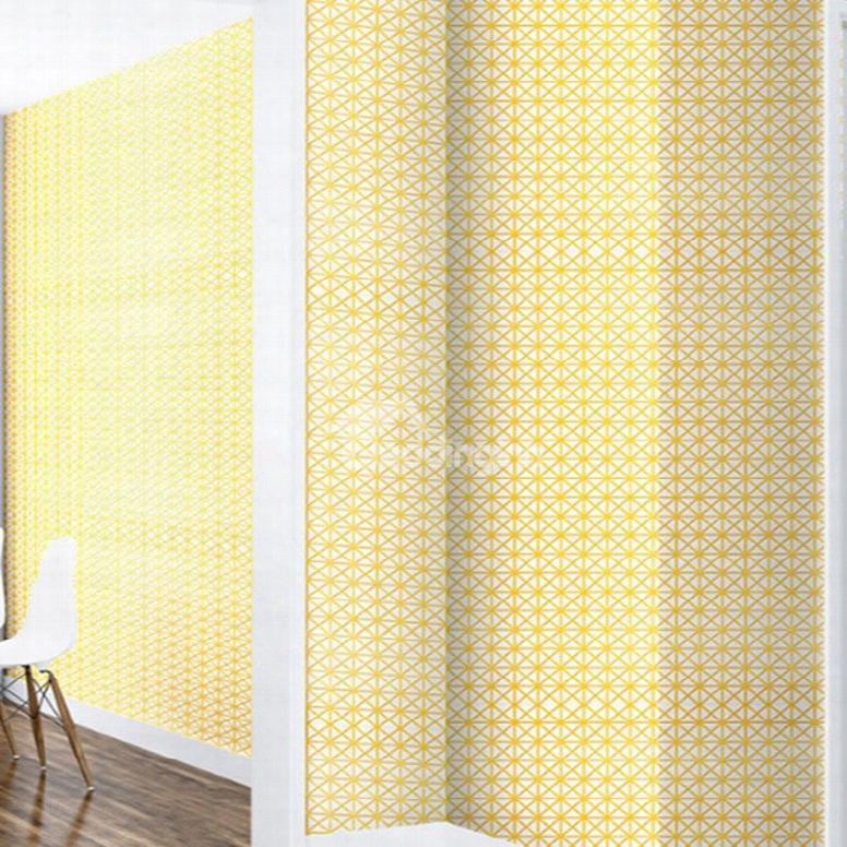 Yellow Triangle Outlines On White Background Durable Waterproof And Eco-friendly 3d Wall Mural