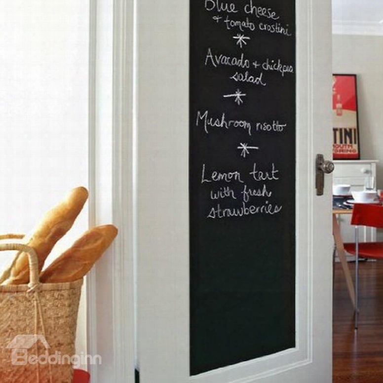 17␔78in Solid Black Self-adhesive Pvc Waterproof Blackboard Wall Stickers