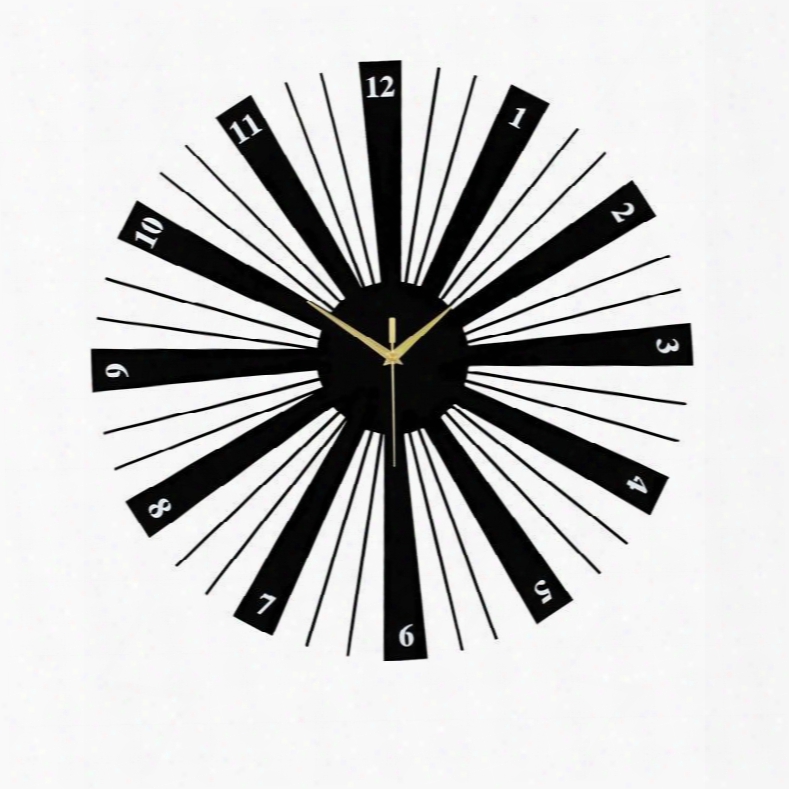 22␔22in Black Round Dial Iron And Board Durable And Eco-friendly Hanging Wall Clock