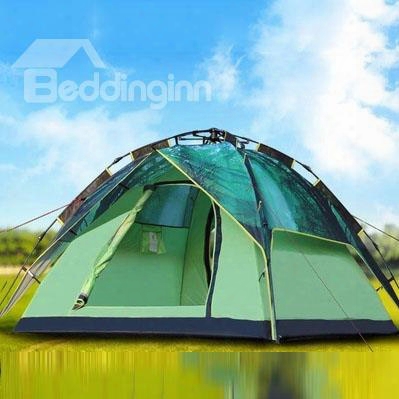 3-4 Person Green Galaxy Pattern Doble Layers With Rainfly Hiking And Camping Tent