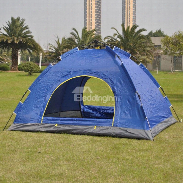 3-4 Human Being Single Layer Fiberglass Skeleton Windproof Camping And Hiking Tent