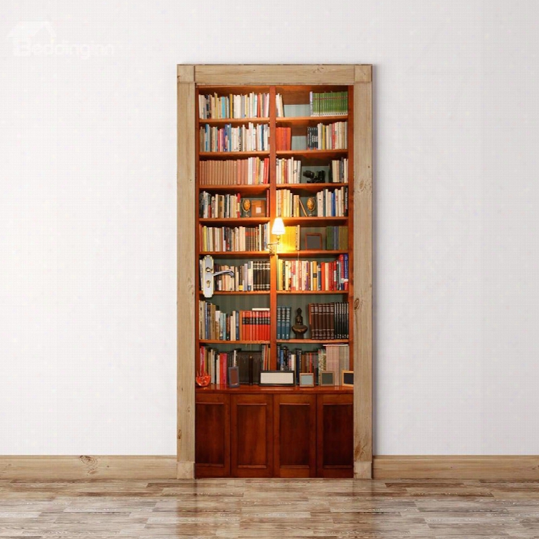 30␔79in Book Shelf Wisdom Paradise Pvc Environmental And Waterproof 3d Door Mural