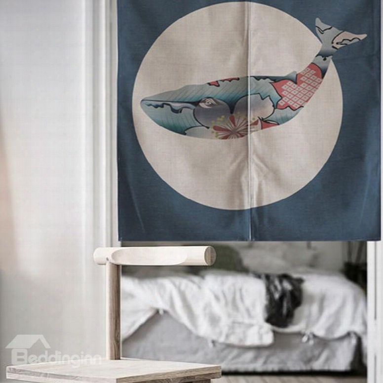 33*35in Colorful Whale In Circle Classical Style Versatile Wall/door Tapestry