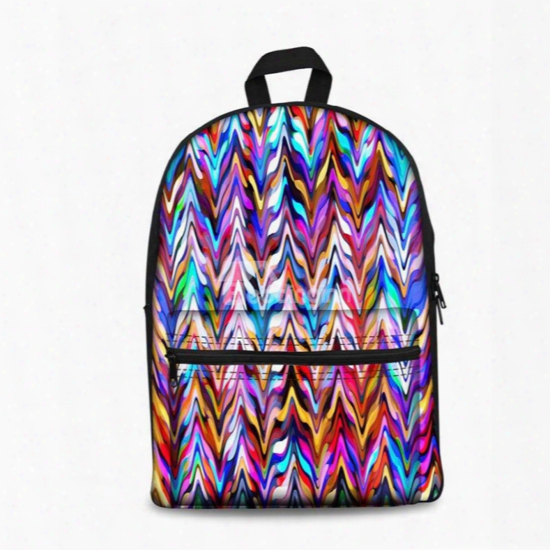 3d Abstract Art Colorful School Backpack For Boys Girls Fashion Durable Book Bag