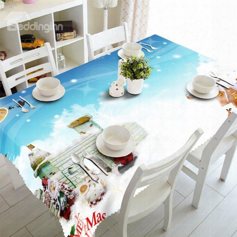 3d Castle In Air Printed Thick Polyester Fantastic Scenery Table Runner Cloth Cover