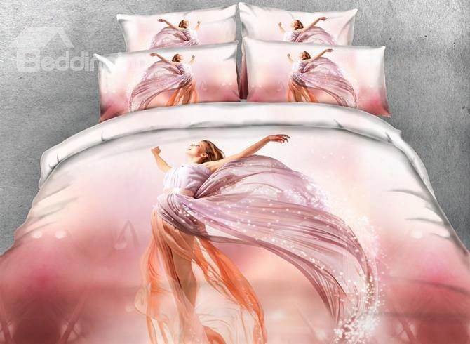 3d Dreamy Beauty Printed Cotton 4-piece Bedding Sets/duvet Covers