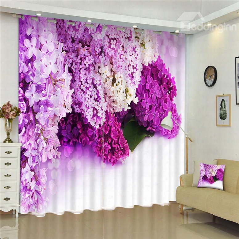 3d Flowers Collected Prinyed 2 Panels Decorative Custom Living Room Curtain