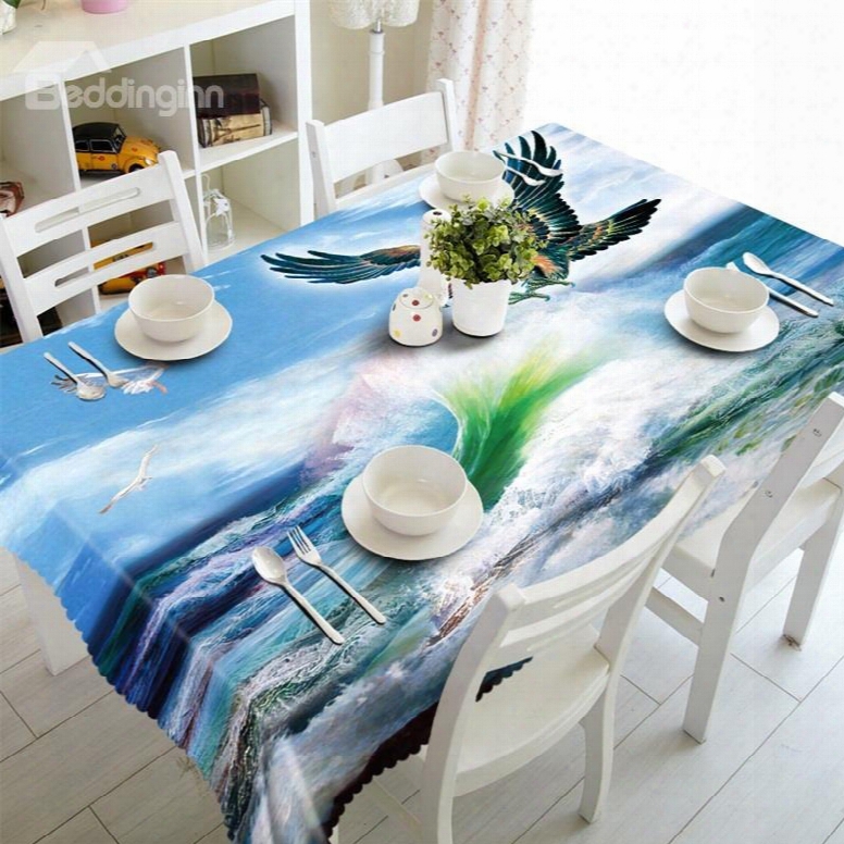 3d Table Cloth Surging Seawater An Eagle Printed Home Hotep Table Cover