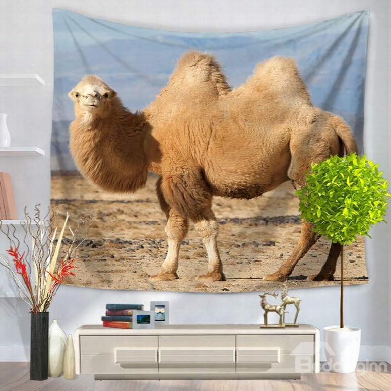 A Beige Camel In Desert Pattern Decorative Hanging Wall Tapestry