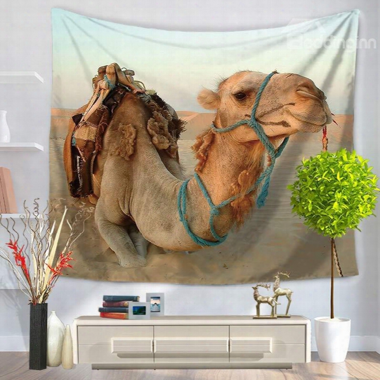 A Desert Camel Loaded By Rope Pattern Decorative Hanging Wall Tapestry