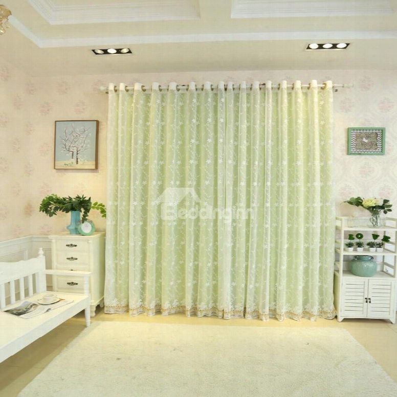 Blackout And Decoration Polyester Modern And Korean S Tyle Sheer And Lining Curtain Sets