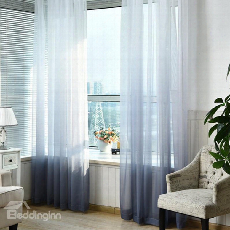 Blackout Polyester Gradient Sheer Modern Style 2 Panels Sheer Curtain And Drapes