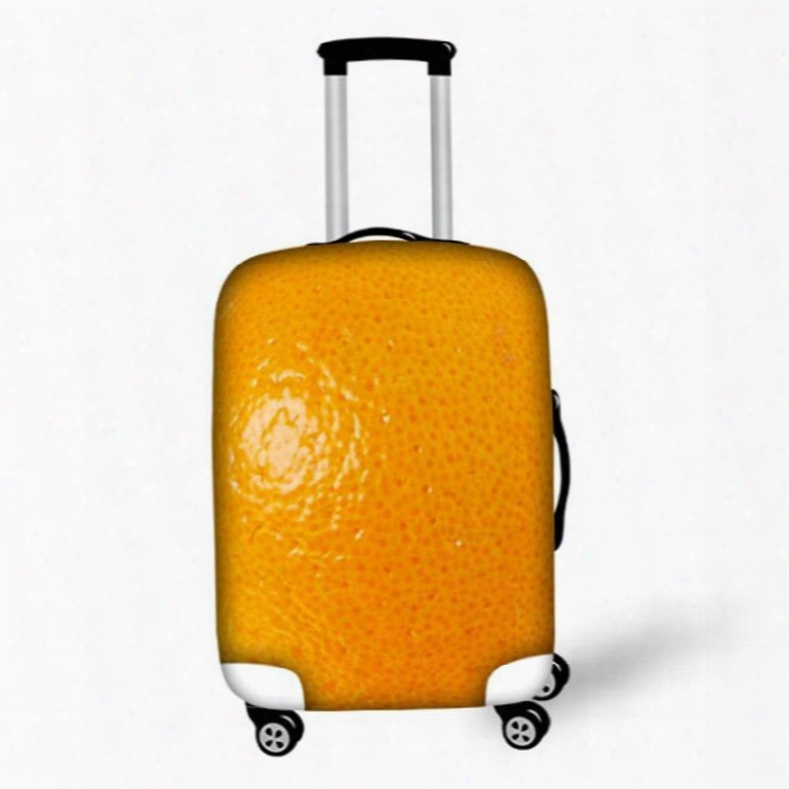 Bright Orange Peel Pattern 3d Painted Luggage Cover
