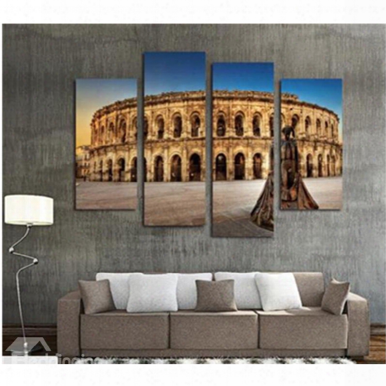 Castle Hanging 4-piece Canvas Waterproof And Eco-friendly Non-framed Prints