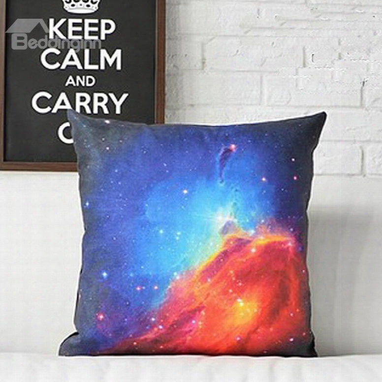 Clouds And Galaxy Space Prints Plush Throw Pillow