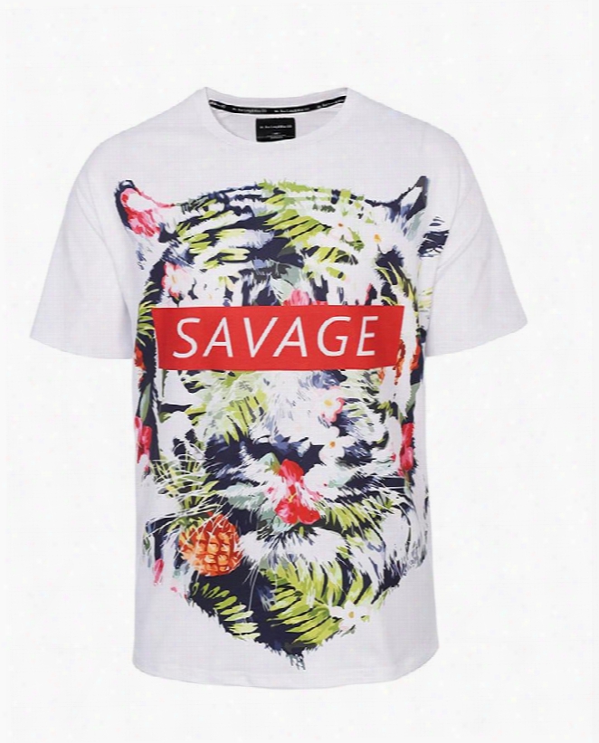 Colorful Hawaii Tiger Short Sleeve Round Neck 3d Painted T-shirt