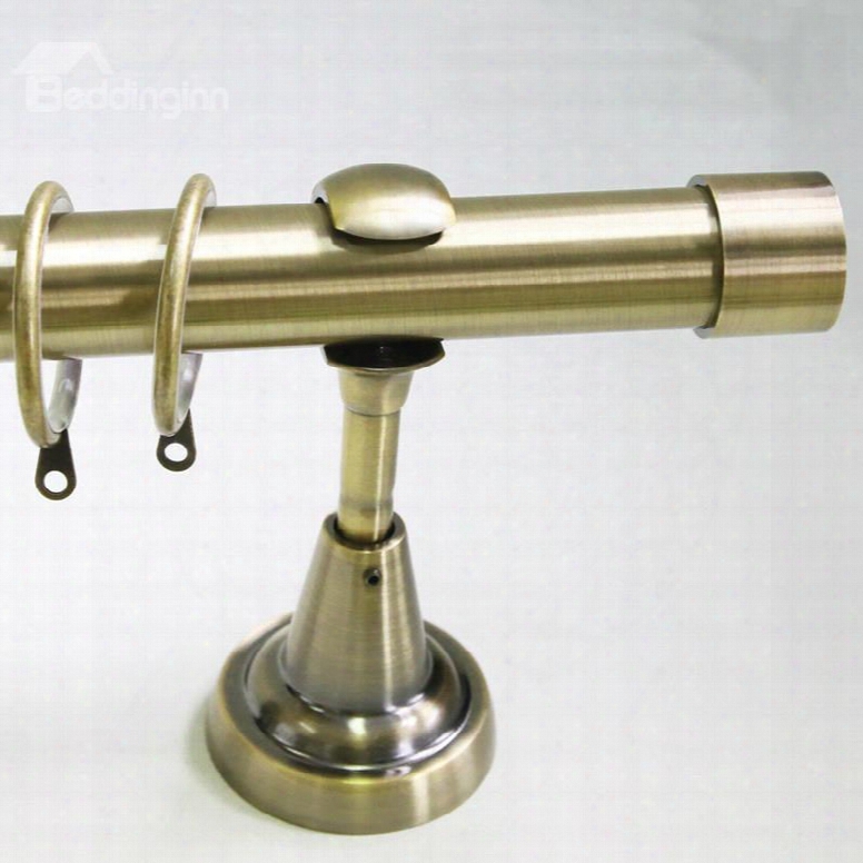 Concise Golden Color 1-inch Urn Single Window Treatment Iron Rod Set