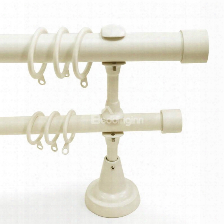 Concise White 1-inch Urn Window Treatment Iron Doble Rod Set