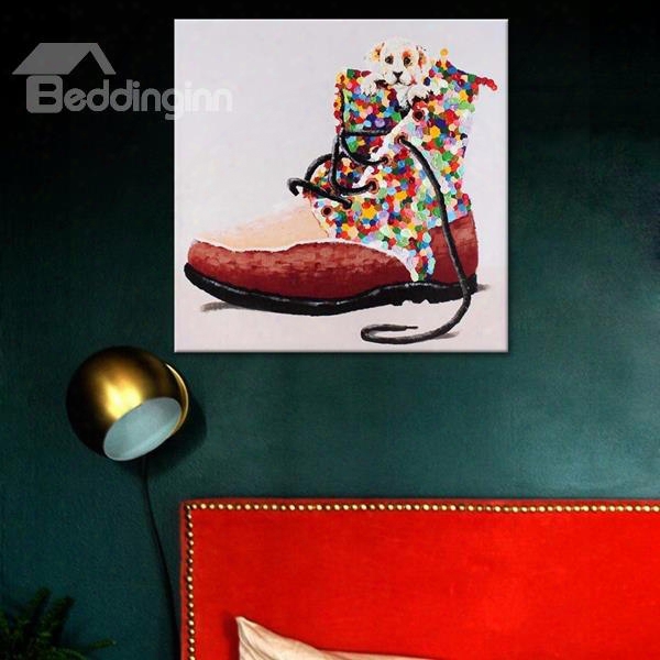 Creative Design Colorful Shoe Pattern Canvas Stretches None Framed Oil Painting