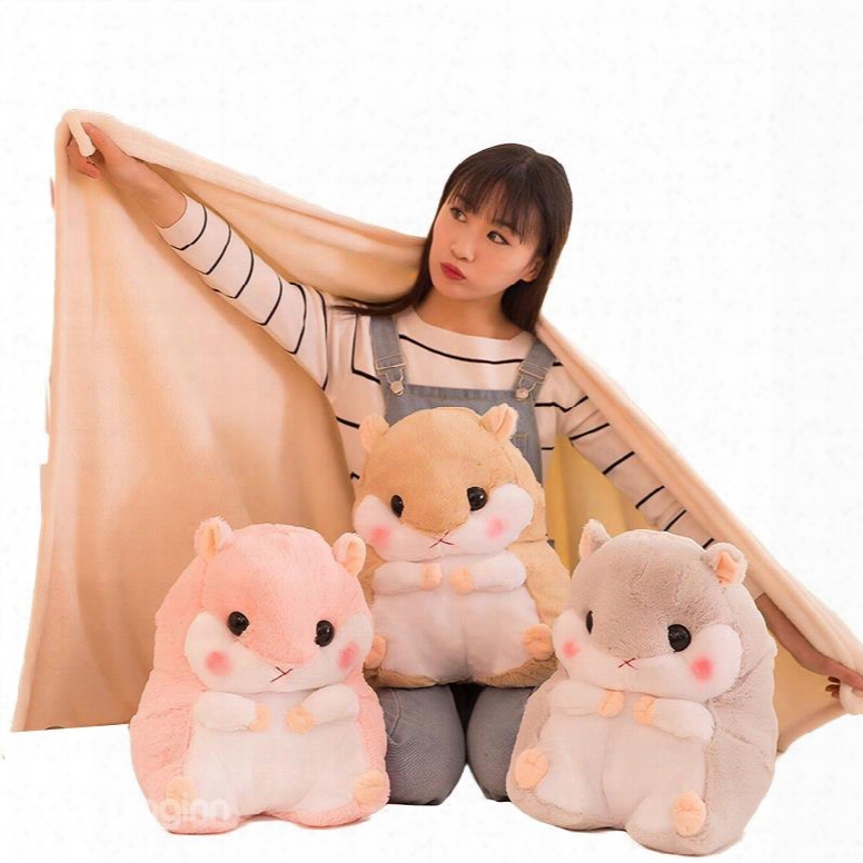 Cute Hamster Design Dual-use Throw Pillow/blanket