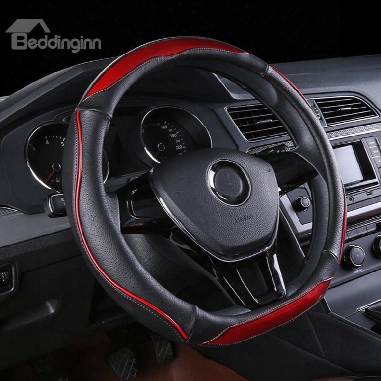 Enhanced Grip Business Style Dual Color Streamline Steering Wheel Cover