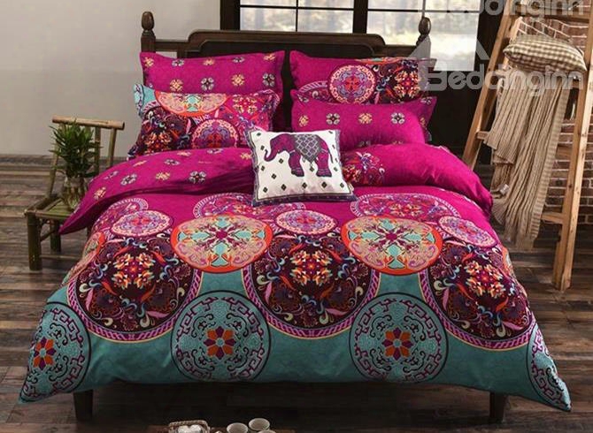 Fancy Bohemian Style Polyester 4-piece Bedding Sets/duvet Cover