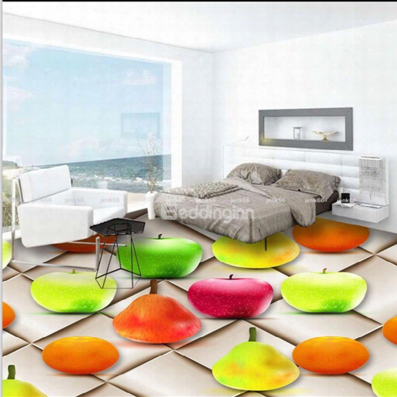 Fresh Colorful Fruit Pattern Home Decorative Antiskid And Waterproof 3d Floor M Urals
