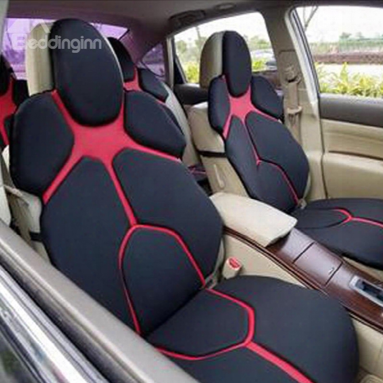 Futuristic Supercar Style Distinctive Black&red Universal Car Seat Covers