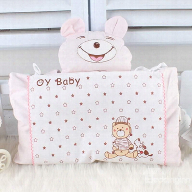 Lovely Cartoon Bear Design Blighted Grain Baby Pillow