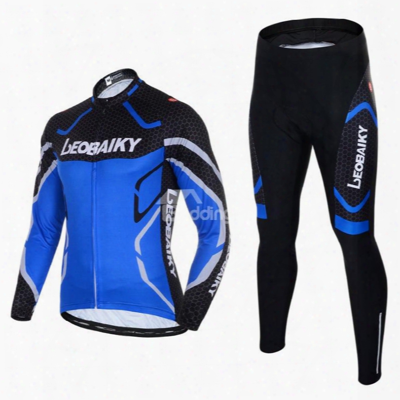 Men's Cycling Clothing Set Breathable Qyick Dry Long Sleeve Jersey Sea