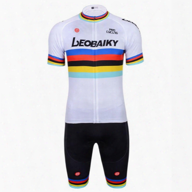Men's Short Sleeve Quick-dry Colorful Line Breathable Jersey Set
