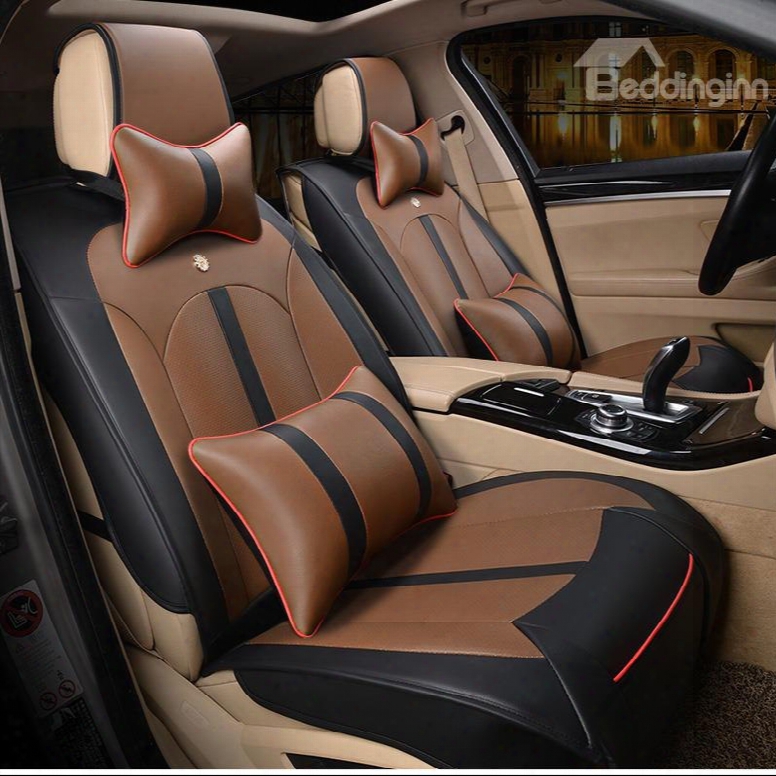 Modern Design Smooth Leather Business Style Universal Fit Car Seat Covers