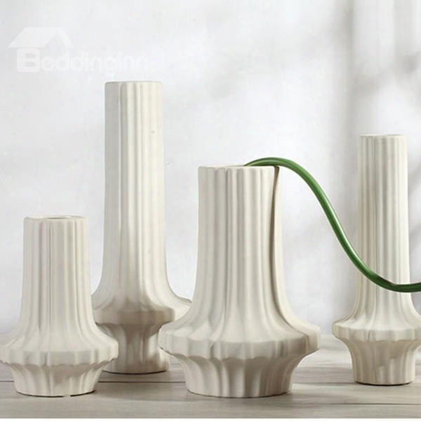 Modern Fashion White Ceramics Decorative Flower Vases