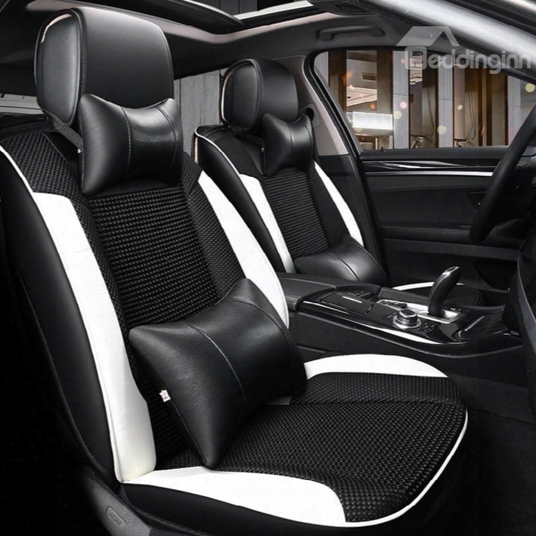 Modernistic Design Luxury Sports Series Contrasting Colors Universal Leather Car Seat Covers