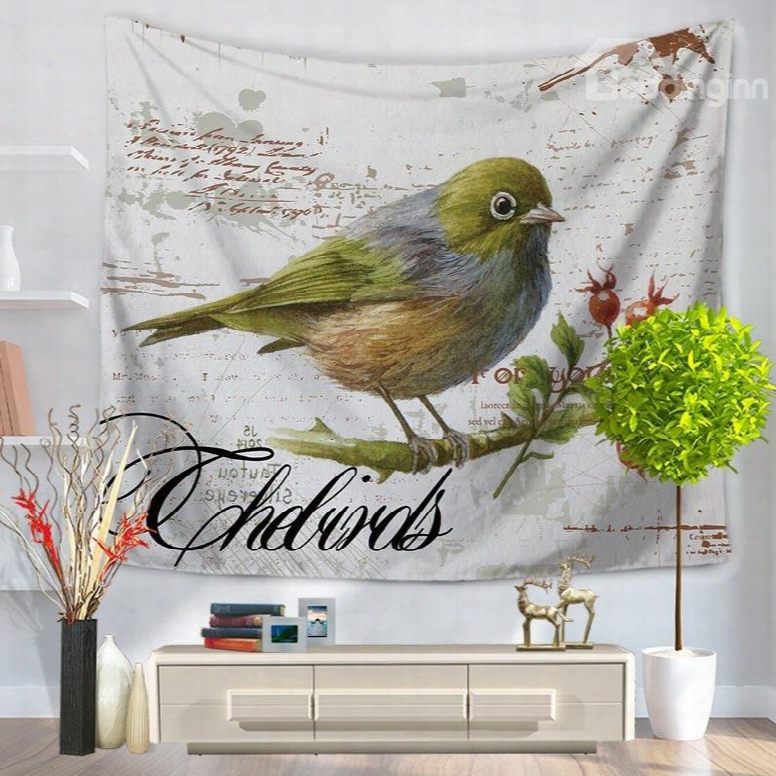Oil Painting Lonely Birds Vintage Style Decorative Hanging Wall Tapestry