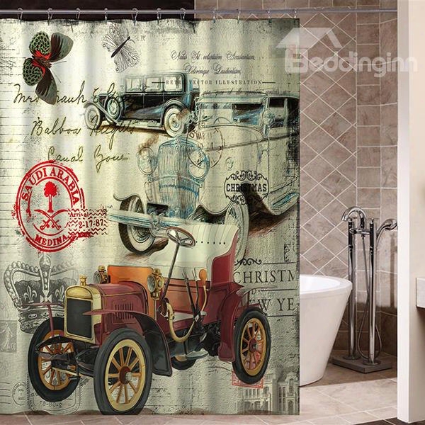 Old Pictorial Classic Csr Print 3d Bathroom Shower Curtain