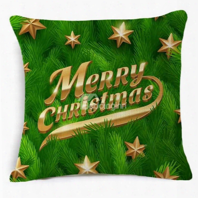 Personalized Typography Merry Christmas Print Green Throw Pillwo