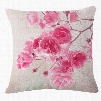 Beautiful Pink Flower Print Square Throw Pillow