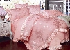 Luxury Style Flowers Jacquard Solid Pink 6-Piece Cotton Sateen Bedding Sets/Duvet Cover