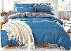 Solid Royal Blue and Gray Color Blocking Cotton 4-Piece Bedding Sets/Duvet Cover