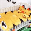 Tiger Shape Coral Velvet 3-Piece Yellow Baby Sleeping Bag