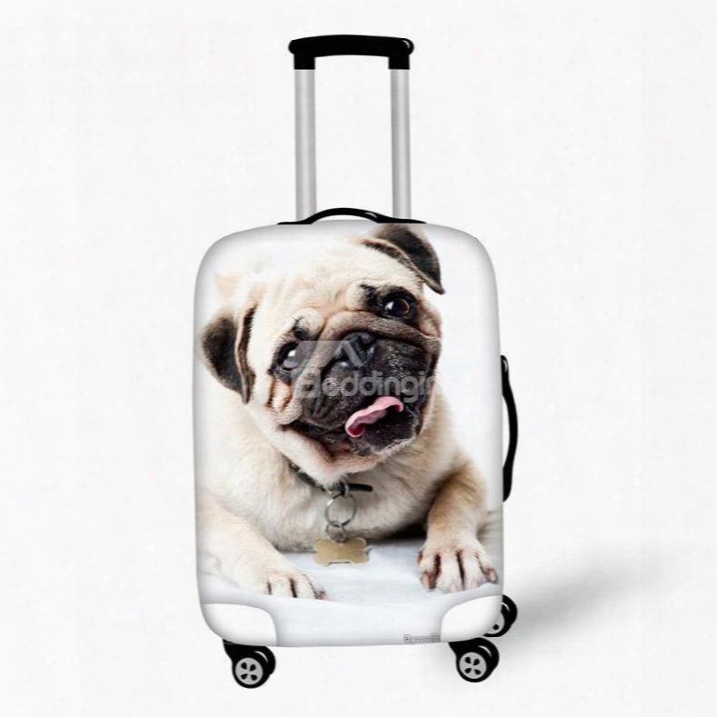 Puppy Dog 3d Printing Spandex Travel Dust Proof Luggage Cover