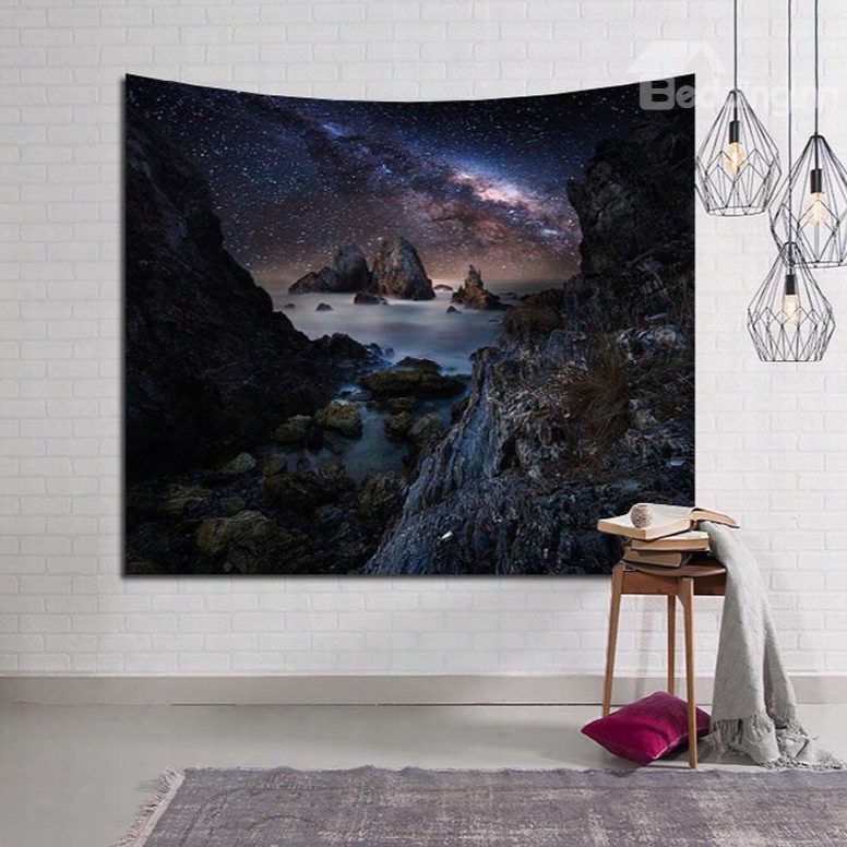 Rock And Galaxy Sky Decorative Hanging Wall Tapestry