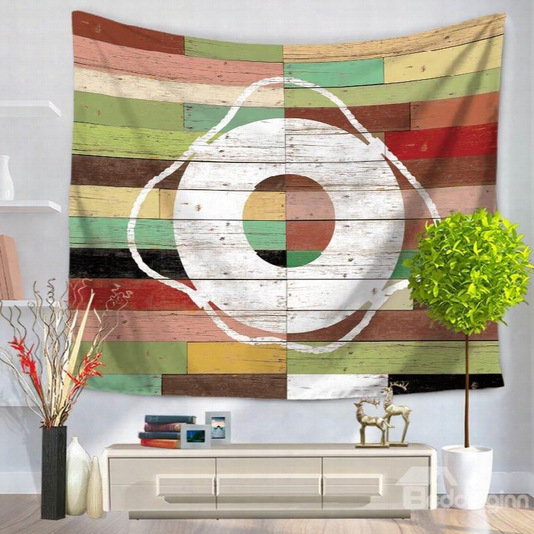 Sailing Boat Voyaging White Wheel Pattern Vintage Style Decorative Hanging Wall Tapestry