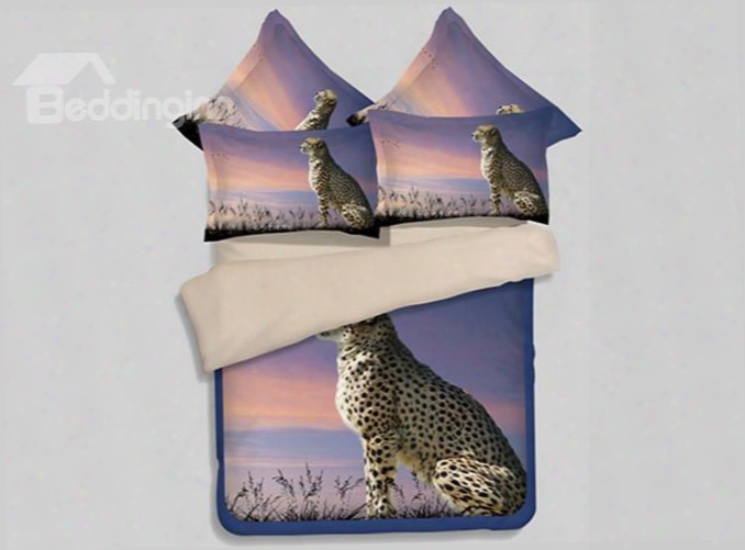 Sexy Leopard 3d Printed 4-piece Polyester Duvet Cover Sets