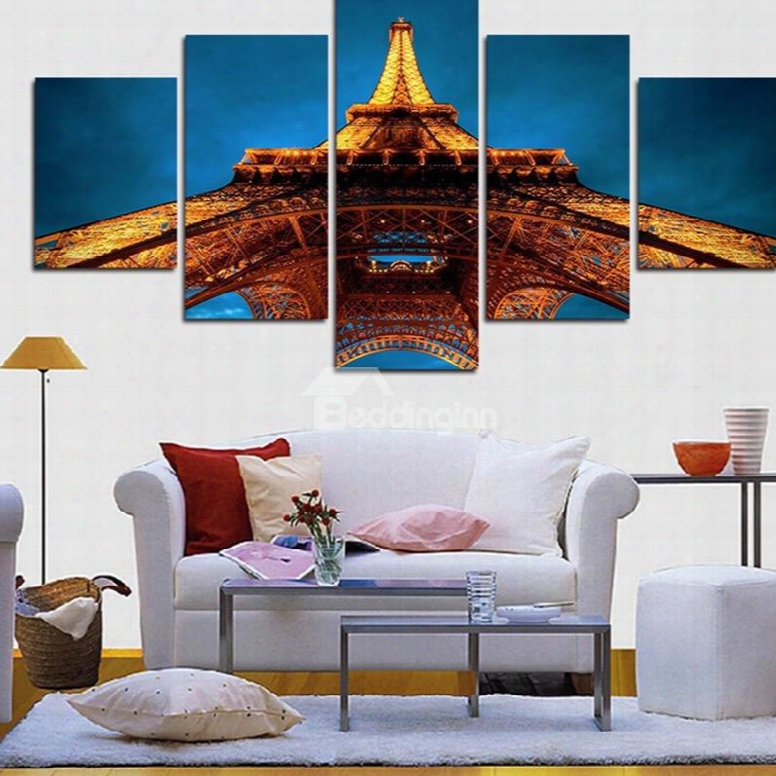 Shining Tower Hanging 5-piece Canvas Eco-friendly And Waterproof Non-framed Prints