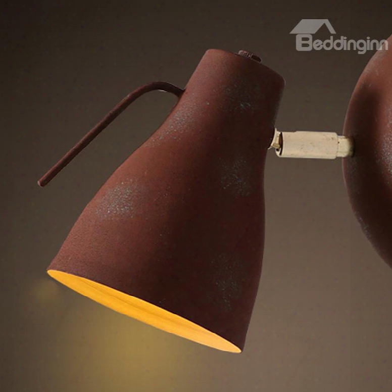 Simple Style Hardware Red Cover 1-head Wall Light