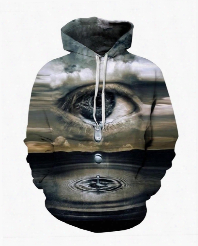 Spandex Earth Water Person€™s Tear 3d Pattern Soft Personalized Couple Hoodie