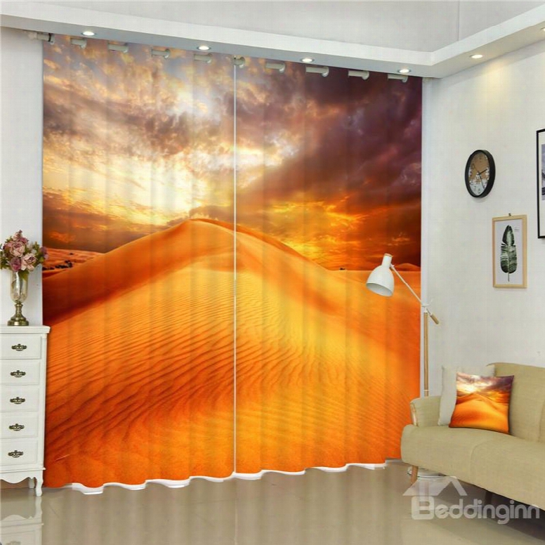Splendid Desert Natural Beauty Living Room And Bedroom 2 Panels Decorative And Blackout Curtain